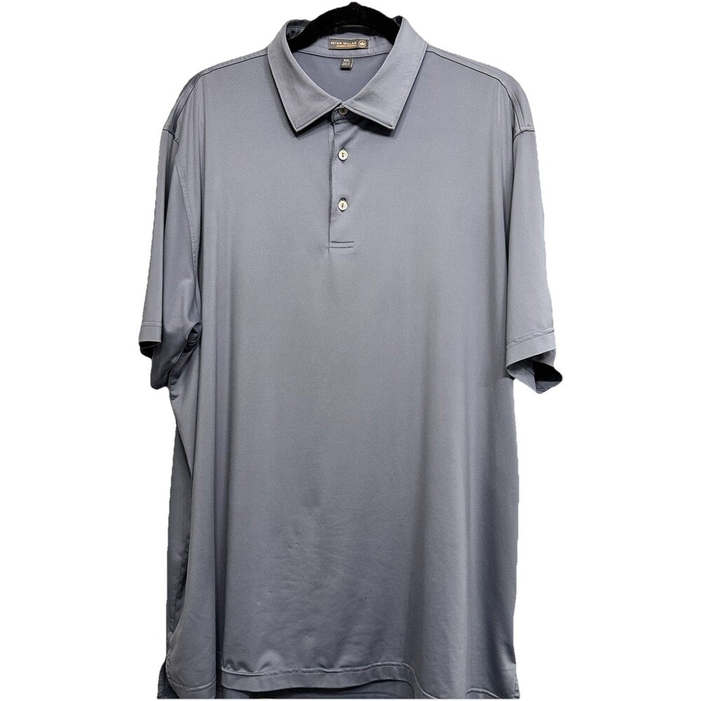 Peter Millar Summer‎ Comfort Golf Polo Shirt Mens XXL Gray Short Sleeve